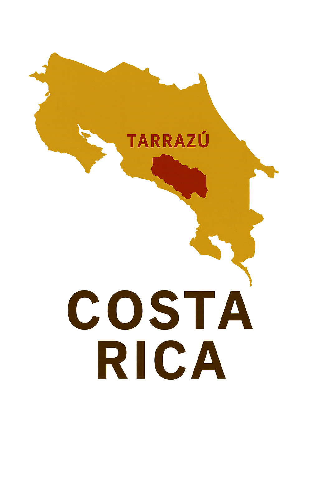 Map of Costa Rica with Tarrazú highlighted